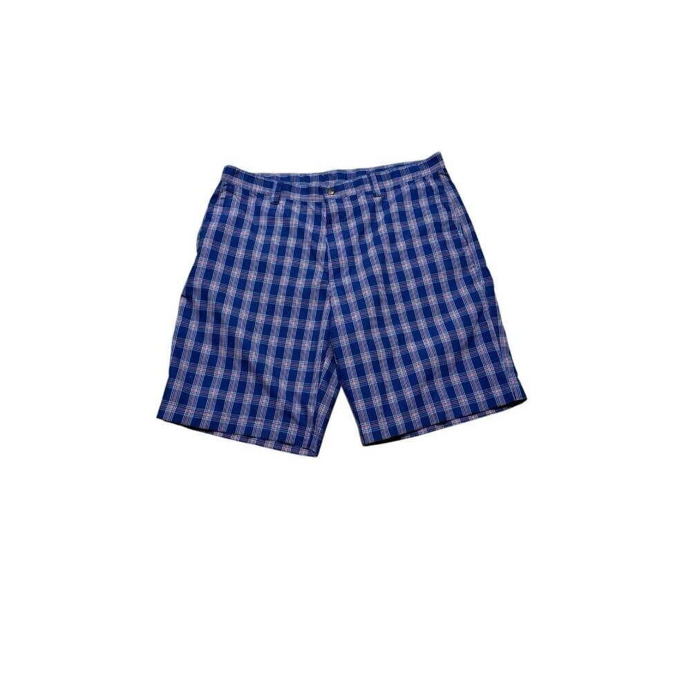 Callaway Golf Shorts Mens 38 Blue Plaid Performance Flat Front